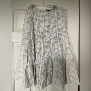 Nic+Zoe vintage white pleated lace midi skirt